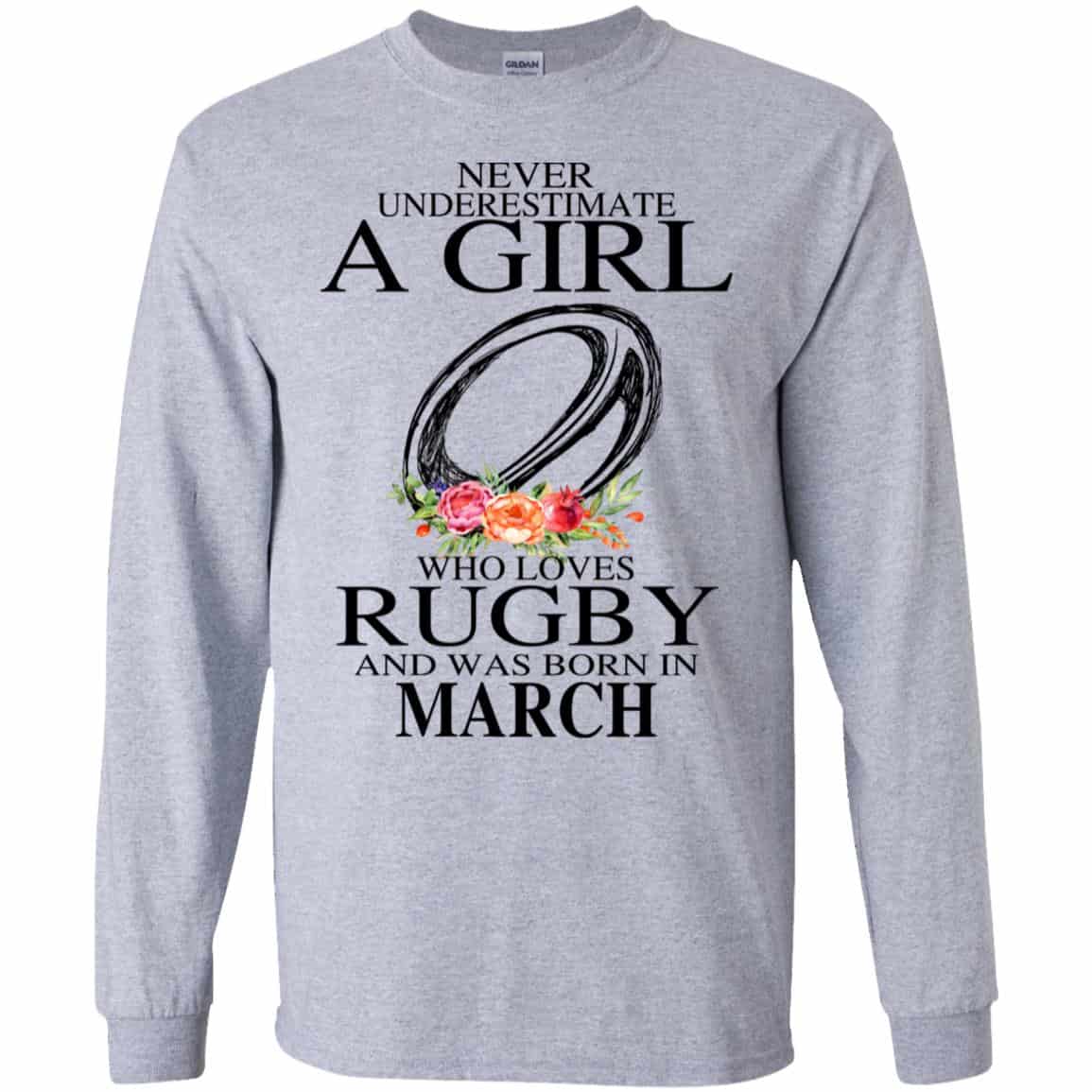 A Girl Who Loves Rugby And Was Born In March T-Shirts, Hoodie, Tank