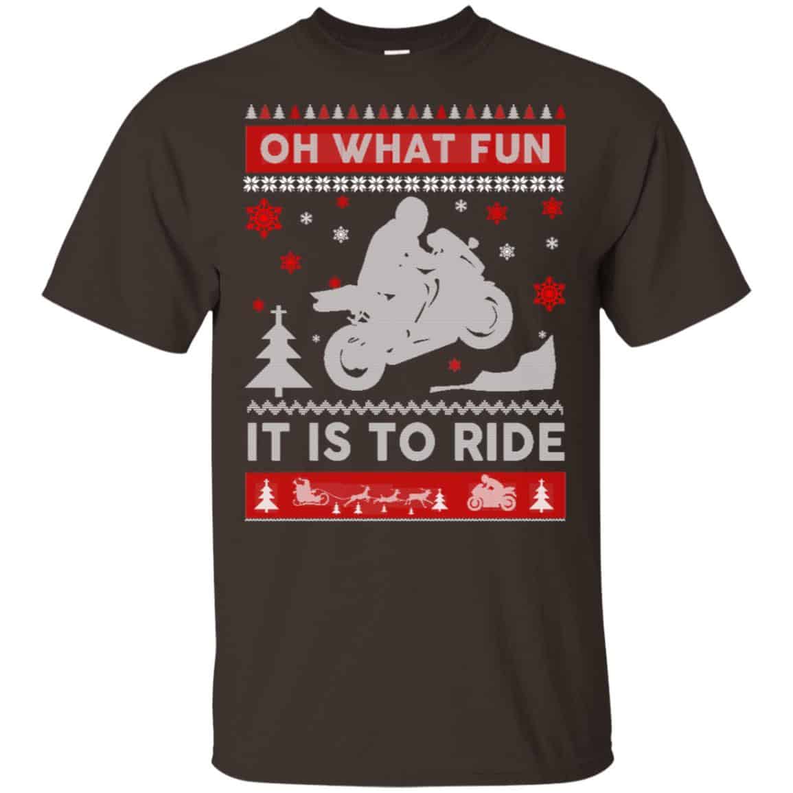 Motorbike Sweater Christmas Oh What Fun It Is To Ride T-Shirts, Hoodie, Sweater
