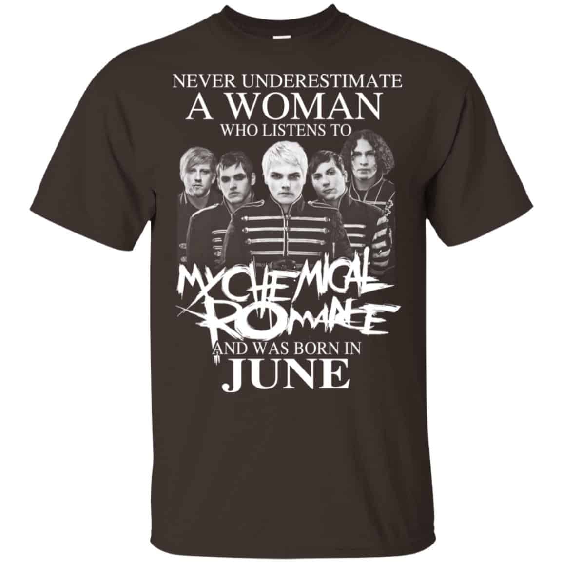 A Woman Who Listens To My Chemical Romance And Was Born In June T-Shirts, Hoodie, Tank