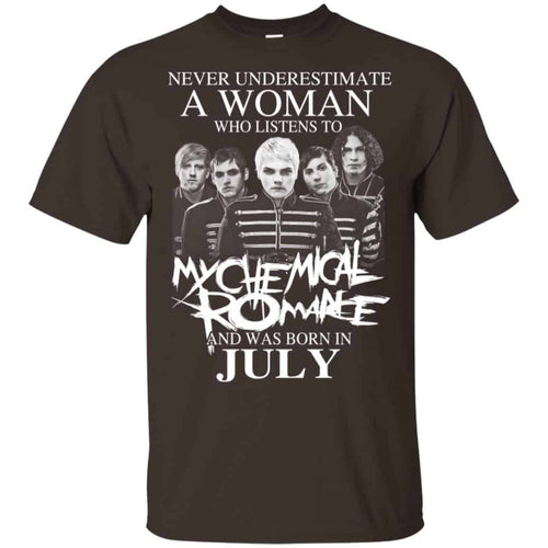 A Woman Who Listens To My Chemical Romance And Was Born In July T-Shirts, Hoodie, Tank