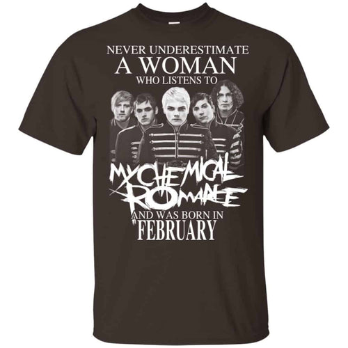 A Woman Who Listens To My Chemical Romance And Was Born In February T-Shirts, Hoodie, Tank