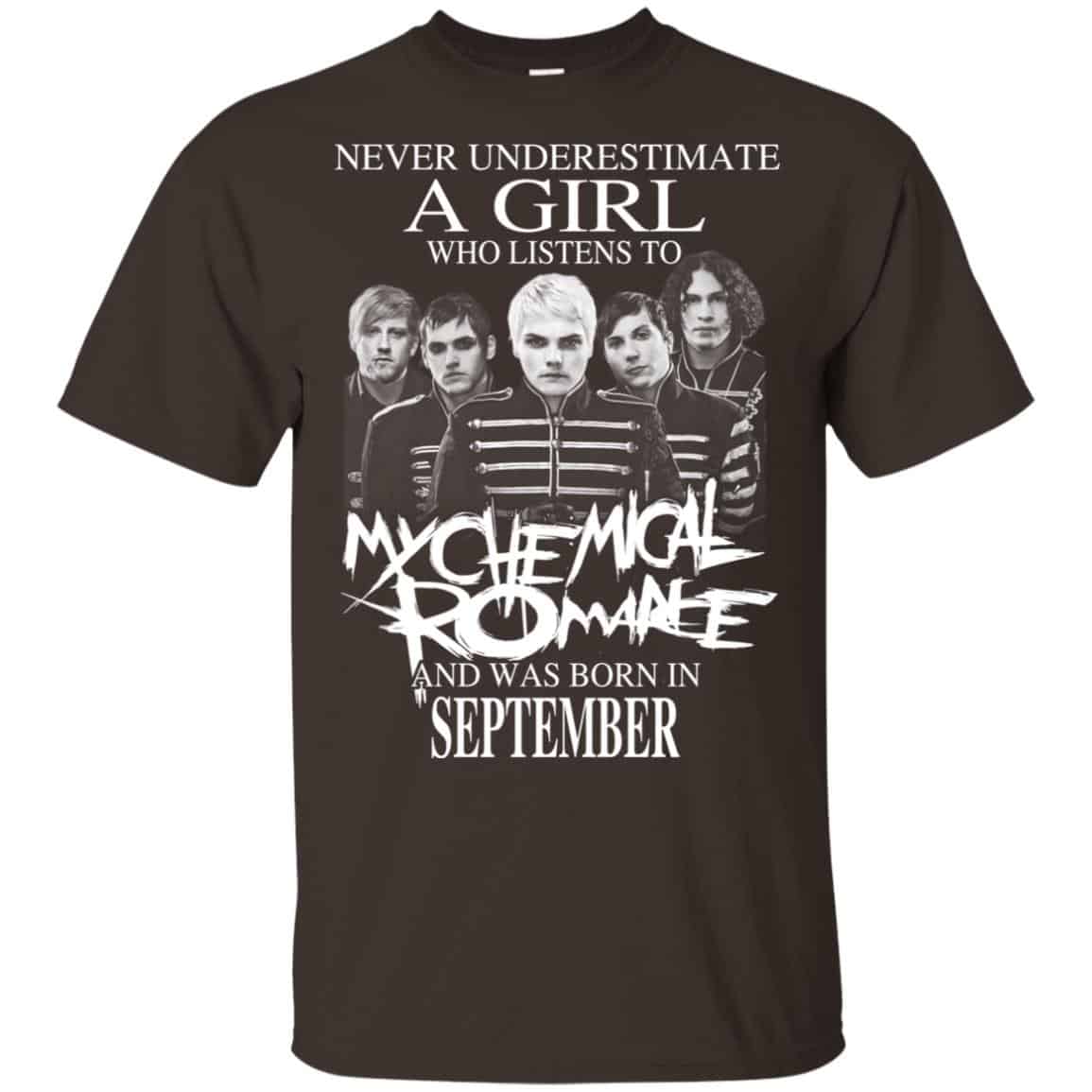 A Girl Who Listens To My Chemical Romance And Was Born In September T-Shirts, Hoodie, Tank