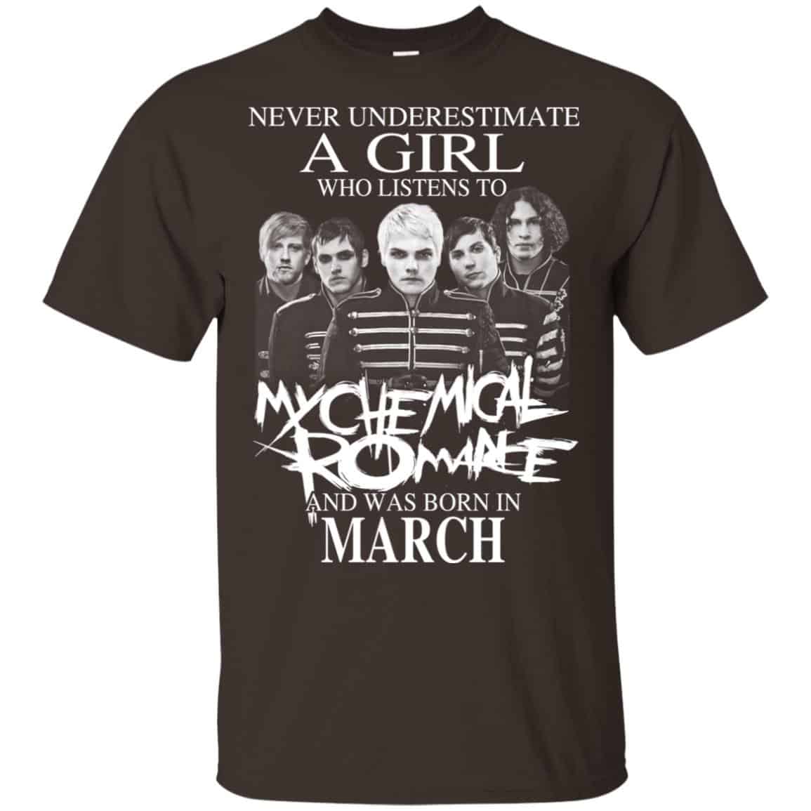 A Girl Who Listens To My Chemical Romance And Was Born In March T-Shirts, Hoodie, Tank