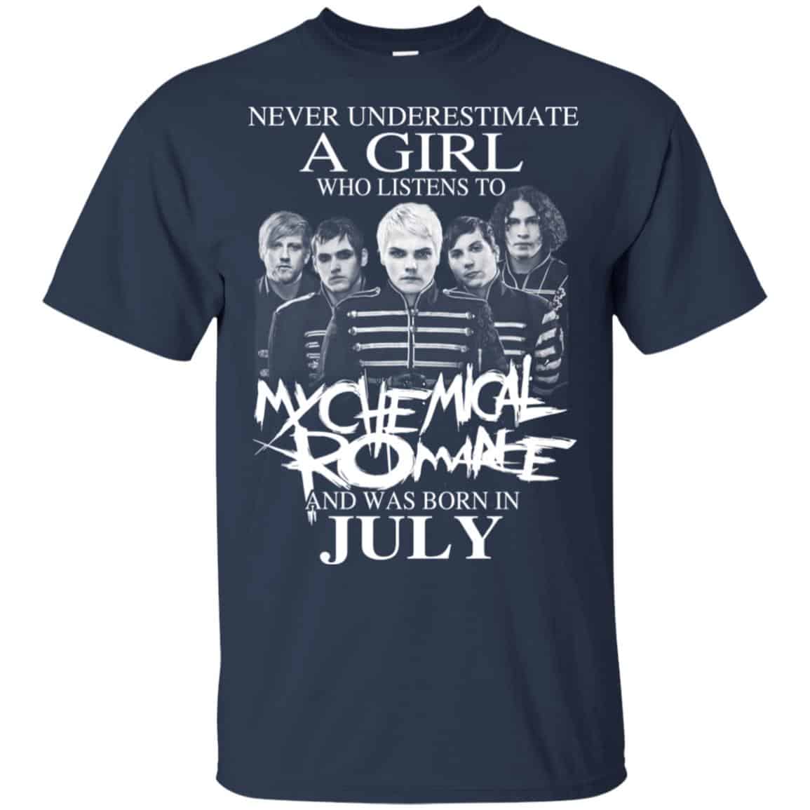 A Girl Who Listens To My Chemical Romance And Was Born In July T-Shirts, Hoodie, Tank
