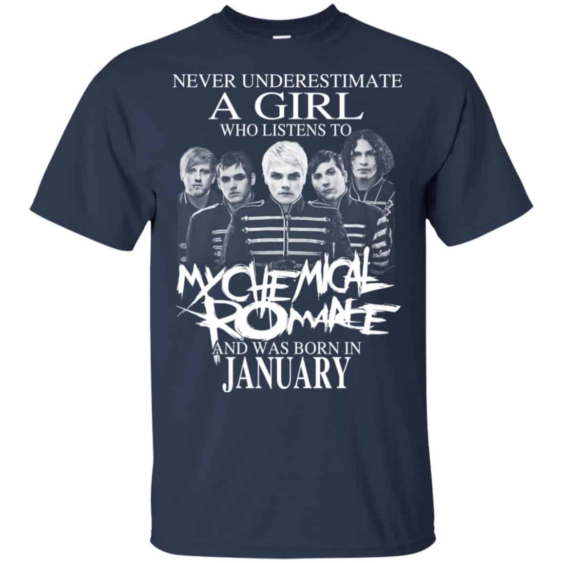 A Girl Who Listens To My Chemical Romance And Was Born In January T-Shirts, Hoodie, Tank