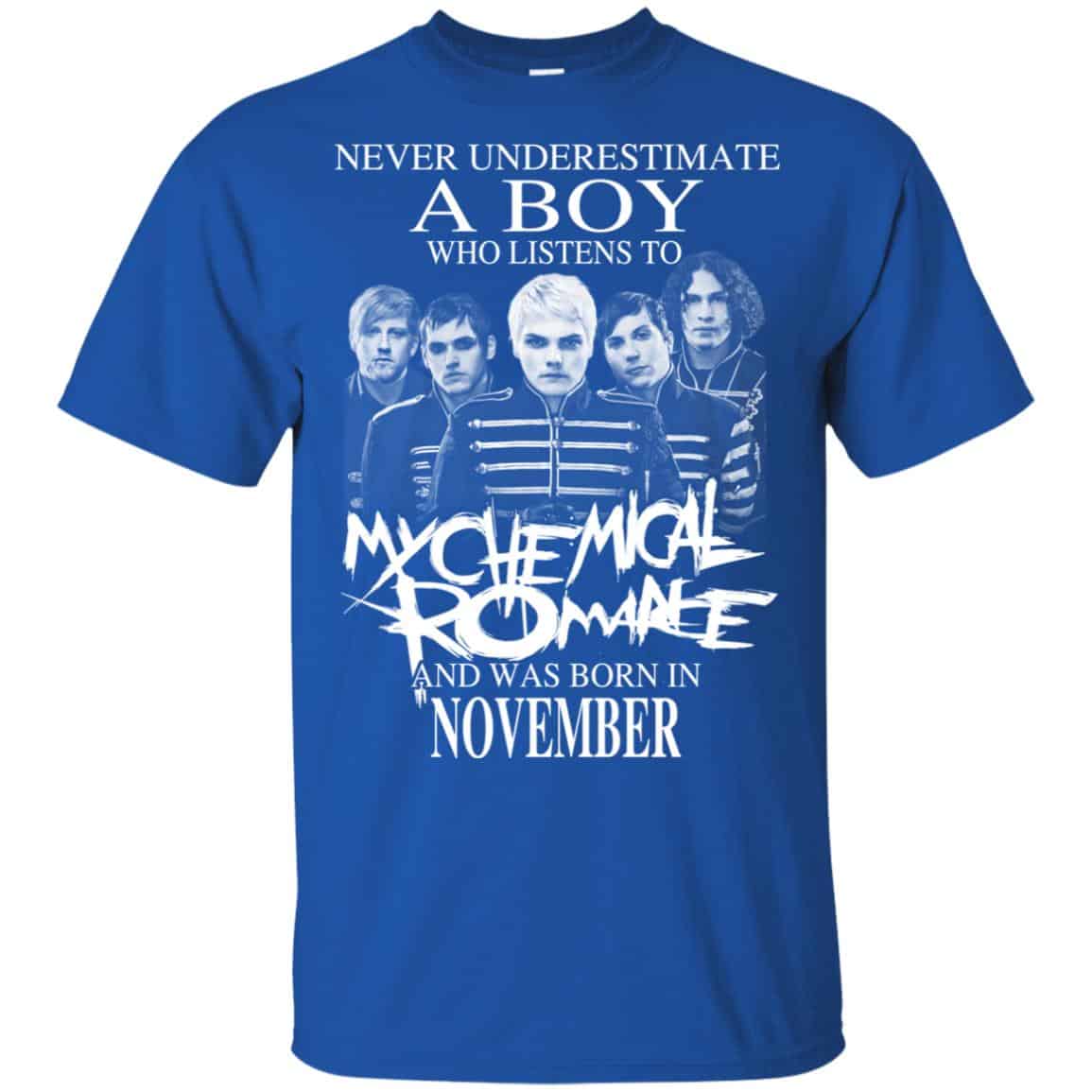 A Boy Who Listens To My Chemical Romance And Was Born In November T-Shirts, Hoodie, Tank