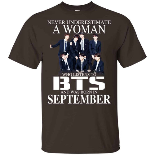 A Woman Who Listens To BTS And Was Born In September T-Shirts, Hoodie, Tank