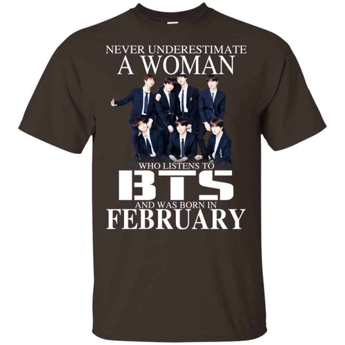 A Woman Who Listens To BTS And Was Born In February T-Shirts, Hoodie, Tank