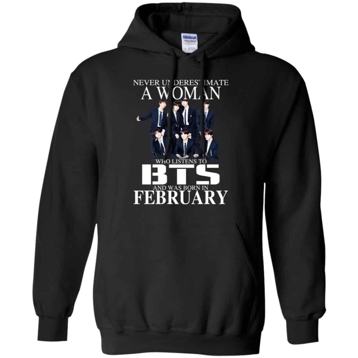 A Woman Who Listens To BTS And Was Born In February T-Shirts, Hoodie, Tank