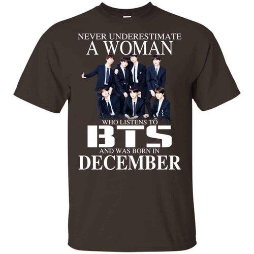 A Woman Who Listens To BTS And Was Born In December T-Shirts, Hoodie, Tank