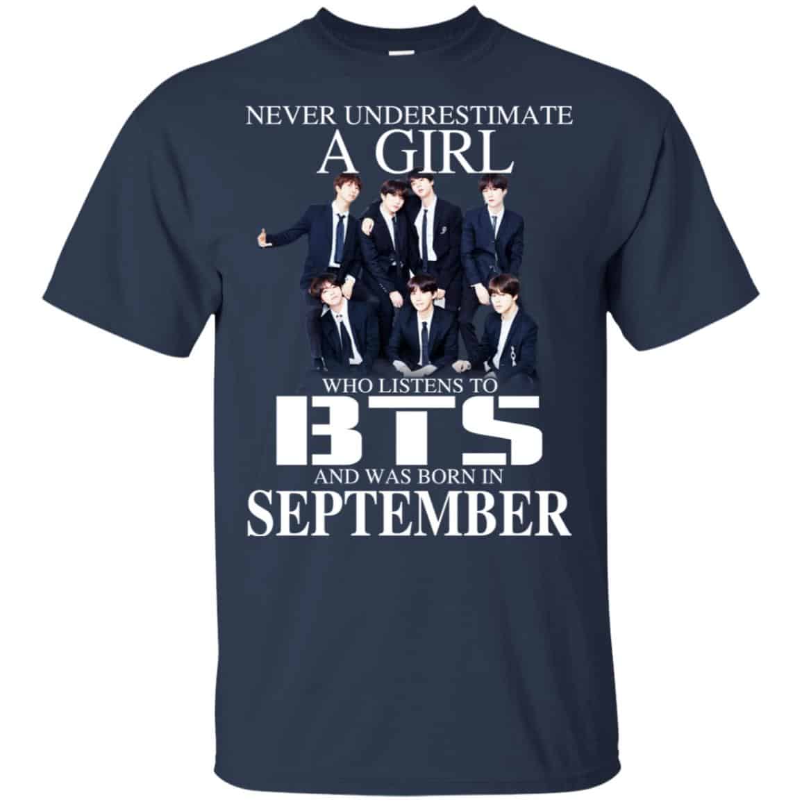 A Girl Who Listens To BTS And Was Born In September T-Shirts, Hoodie, Tank