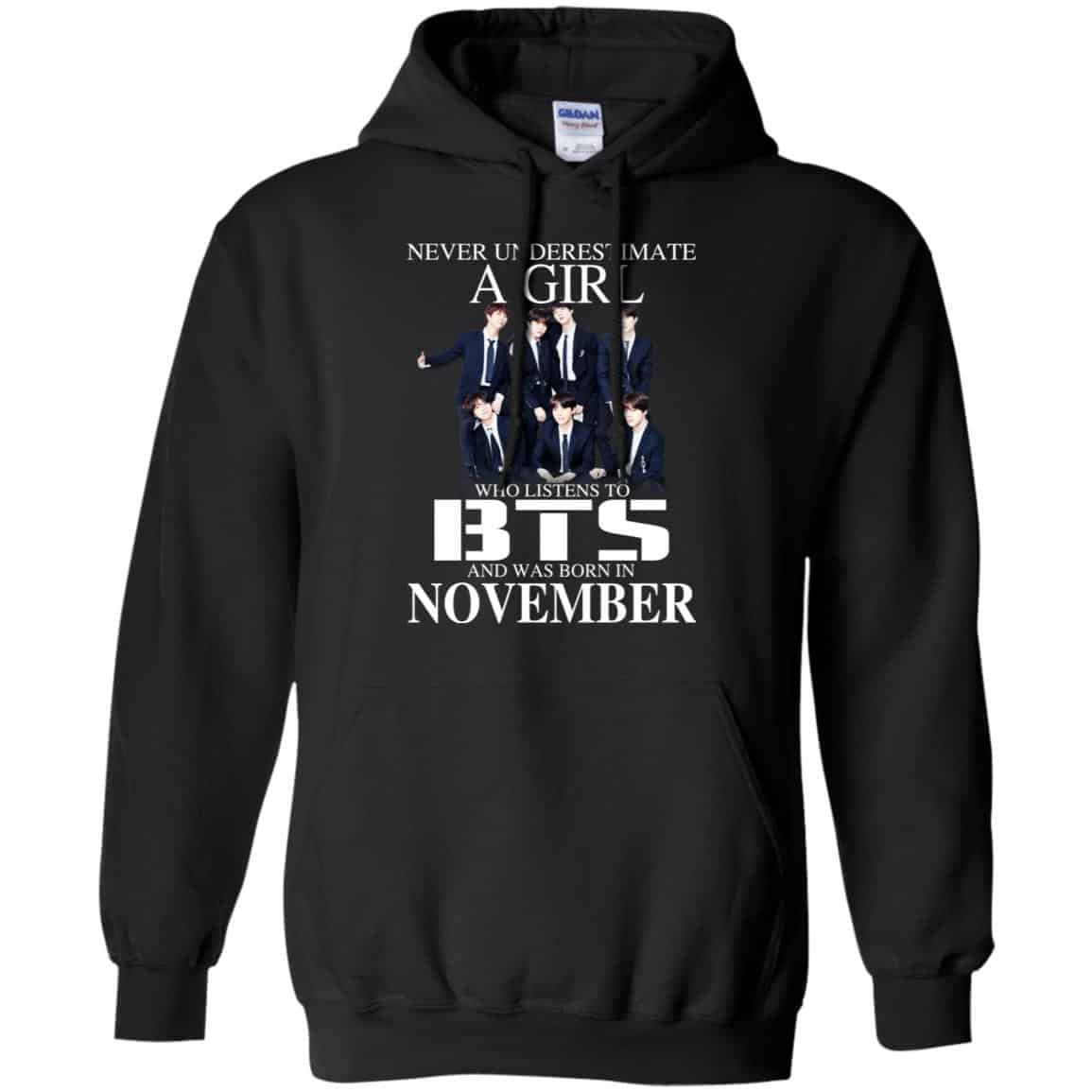 A Girl Who Listens To BTS And Was Born In November T-Shirts, Hoodie, Tank