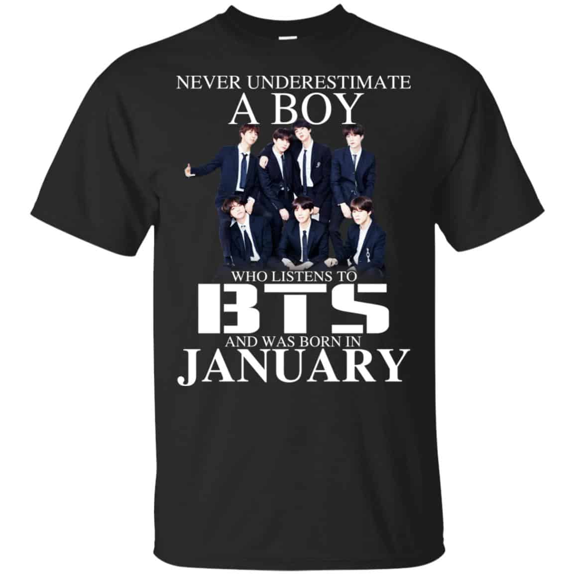 A Boy Who Listens To BTS And Was Born In January T-Shirts, Hoodie, Tank