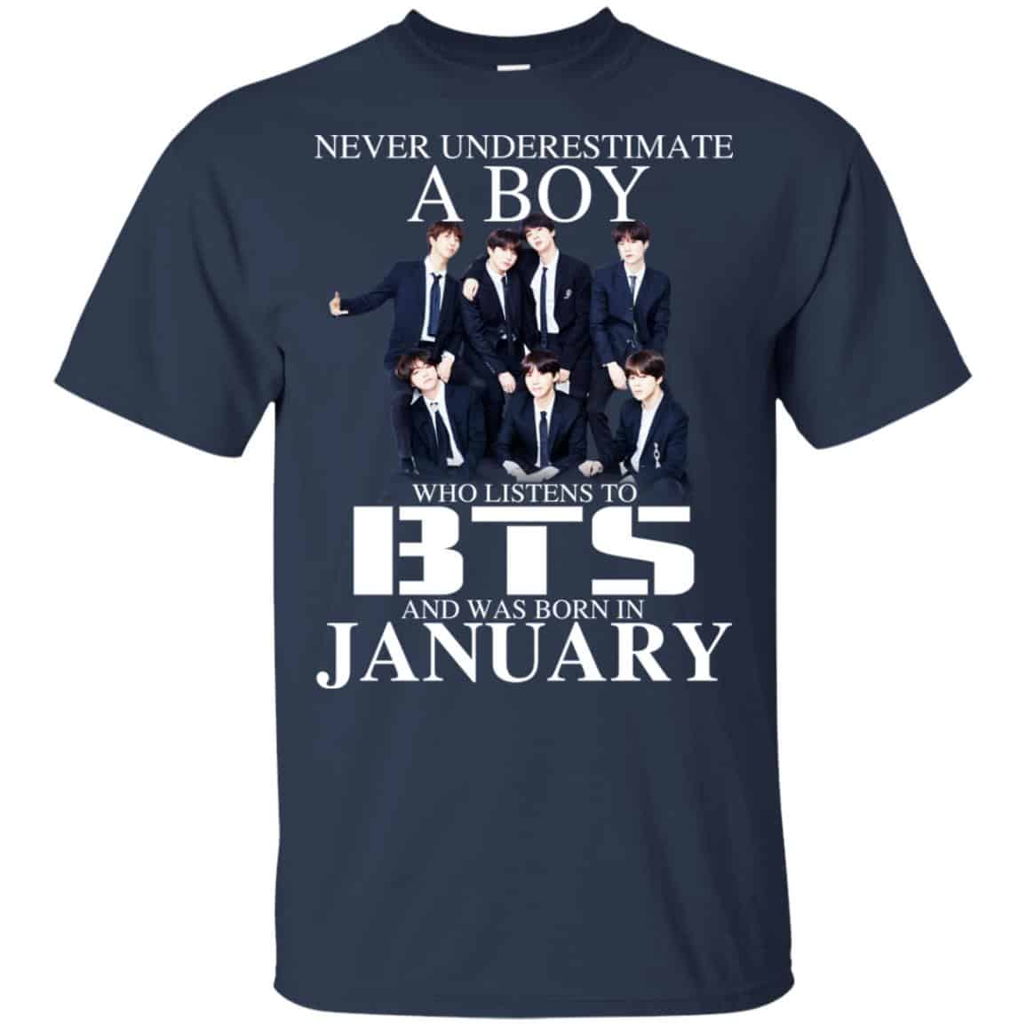 A Boy Who Listens To BTS And Was Born In January T-Shirts, Hoodie, Tank