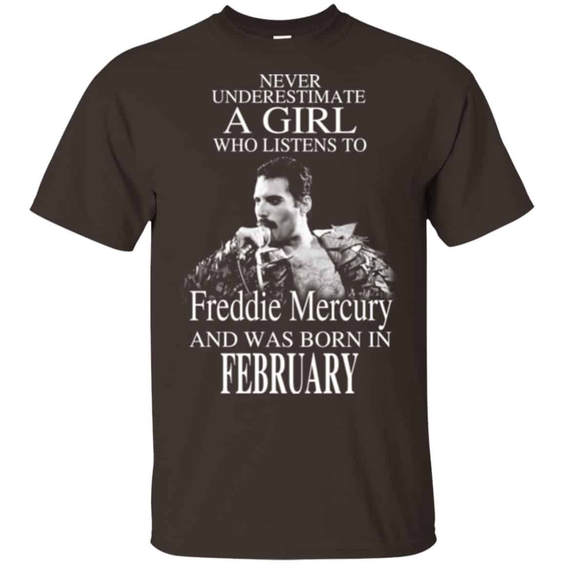 A Girl Who Listens To Freddie Mercury And Was Born In February T-Shirts, Hoodie, Tank