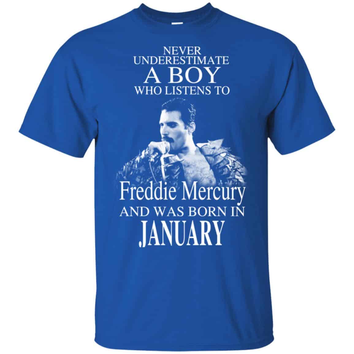 A Boy Who Listens To Freddie Mercury And Was Born In January T-Shirts, Hoodie, Tank