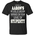 I Work At Aaron’s My Level Of Sarcasm Depends On Your Level Of Stupidity T-Shirts, Hoodie, Tank