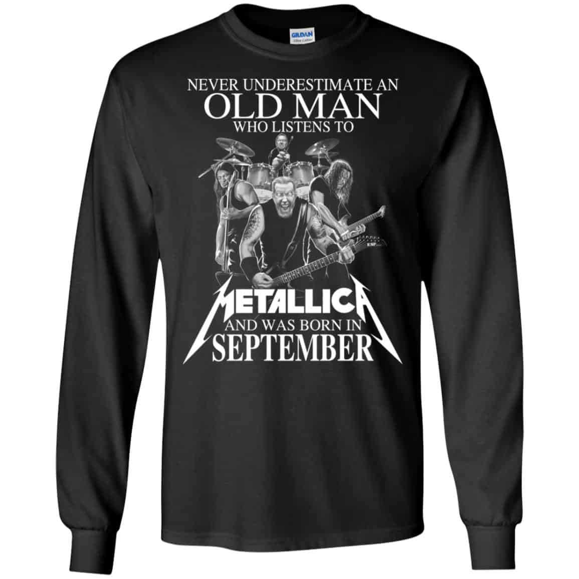 An Old Man Who Listens To Metallica And Was Born In September T-Shirts, Hoodie, Tank
