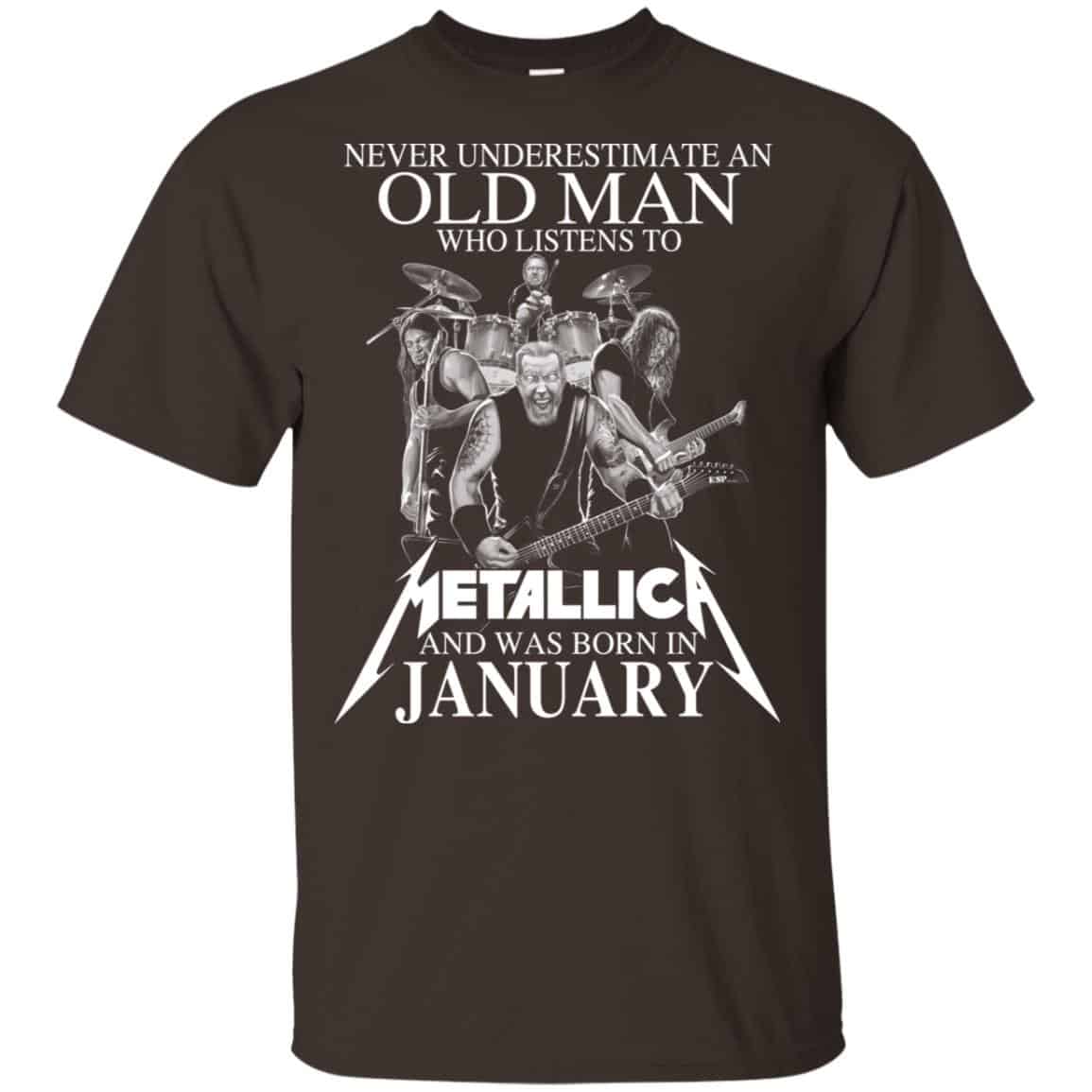 An Old Man Who Listens To Metallica And Was Born In January T-Shirts, Hoodie, Tank
