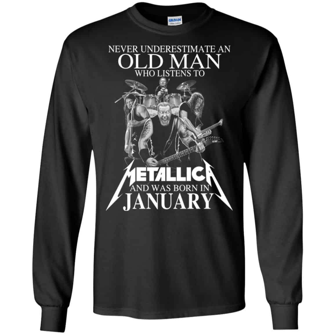 An Old Man Who Listens To Metallica And Was Born In January T-Shirts, Hoodie, Tank