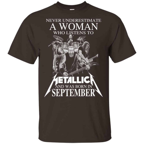 A Woman Who Listens To Metallica And Was Born In September T-Shirts, Hoodie, Tank