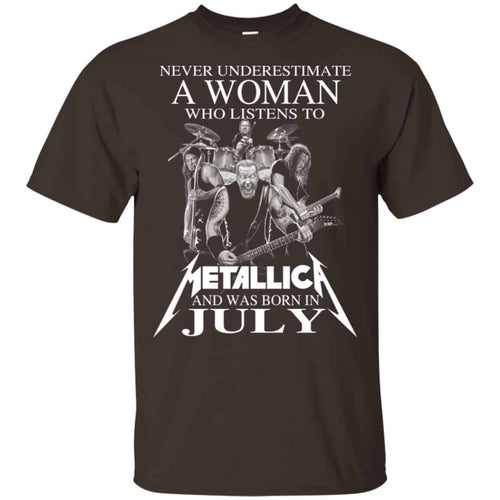 A Woman Who Listens To Metallica And Was Born In July T-Shirts, Hoodie, Tank