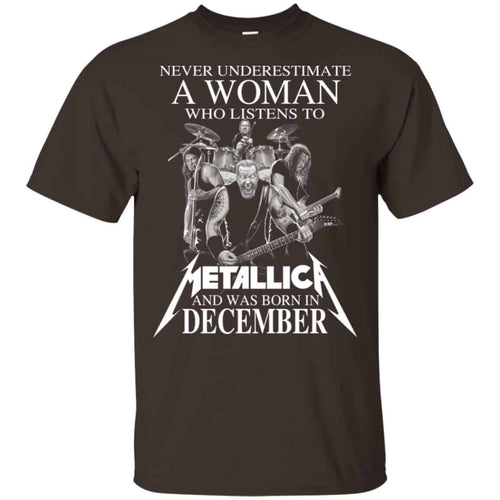 A Woman Who Listens To Metallica And Was Born In December T-Shirts, Hoodie, Tank