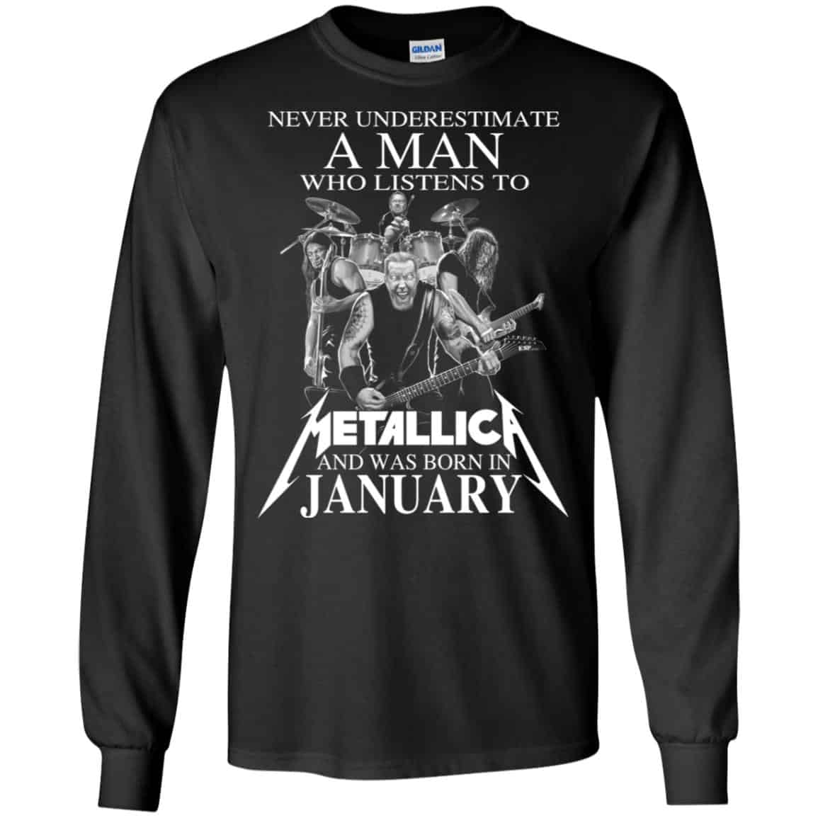 A Man Who Listens To Metallica And Was Born In January T-Shirts, Hoodie, Tank