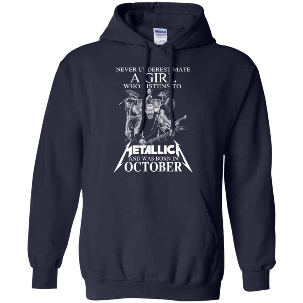 A Girl Who Listens To Metallica And Was Born In October T-Shirts, Hoodie, Tank