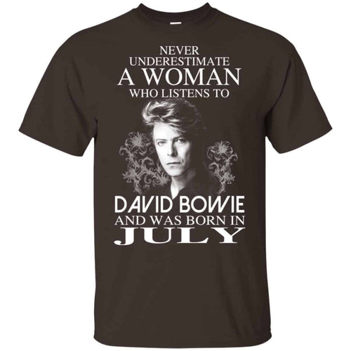 A Woman Who Listens To David Bowie And Was Born In July T-Shirts, Hoodie, Tank