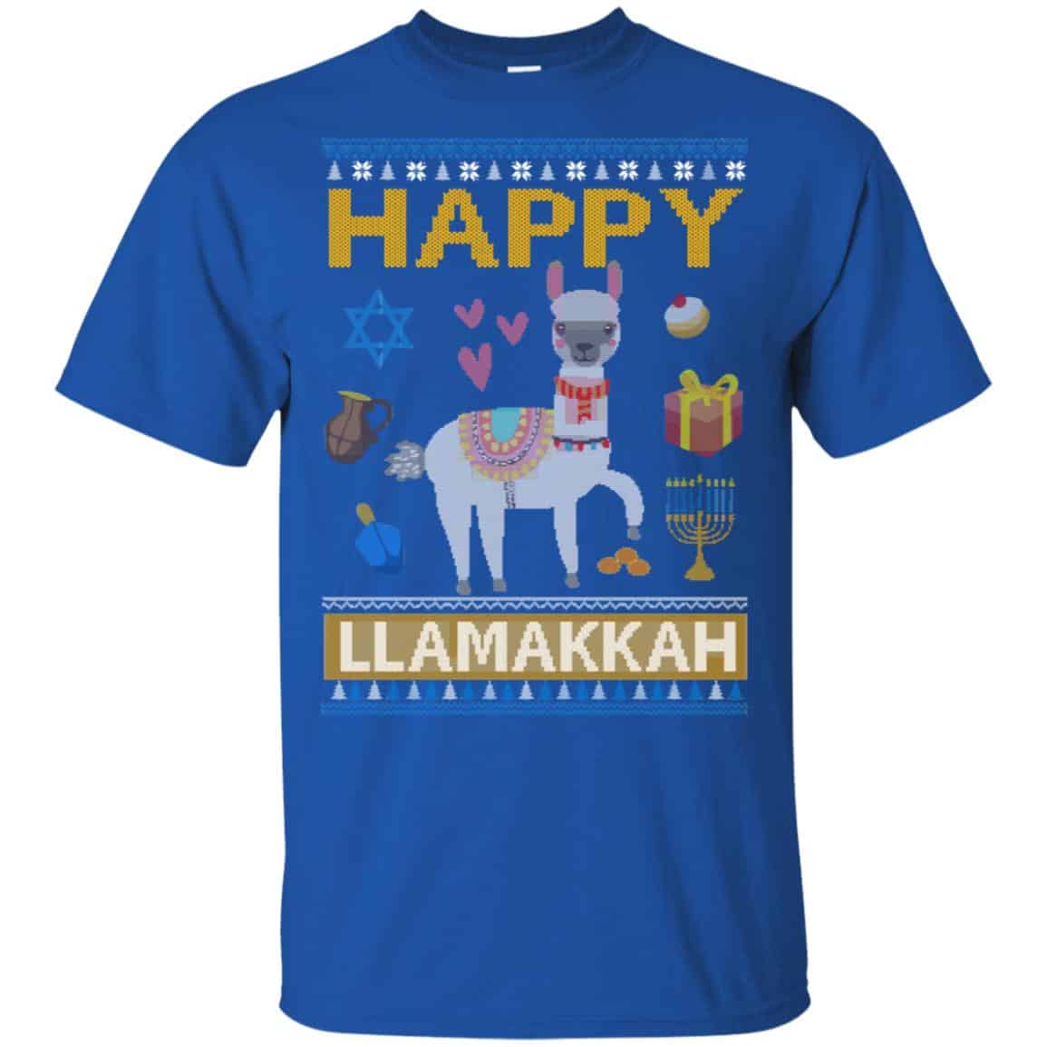 Happy Llama Llamakkah Hanukkah Ugly Sweater, Hoodie