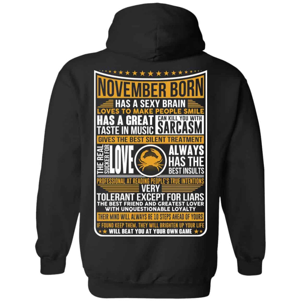November Born Has A Sexy Brain Loves To Make People Smile T-Shirts, Hoodie, Tank