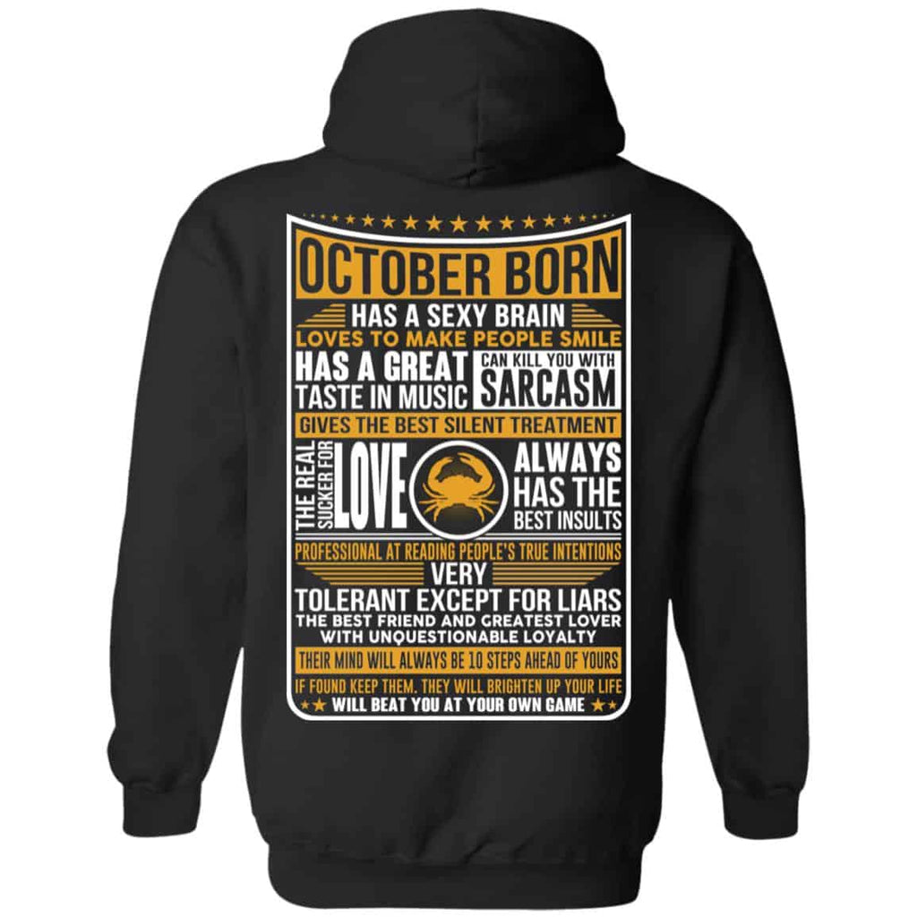 October Born Has A Sexy Brain Loves To Make People Smile T-Shirts, Hoodie, Tank