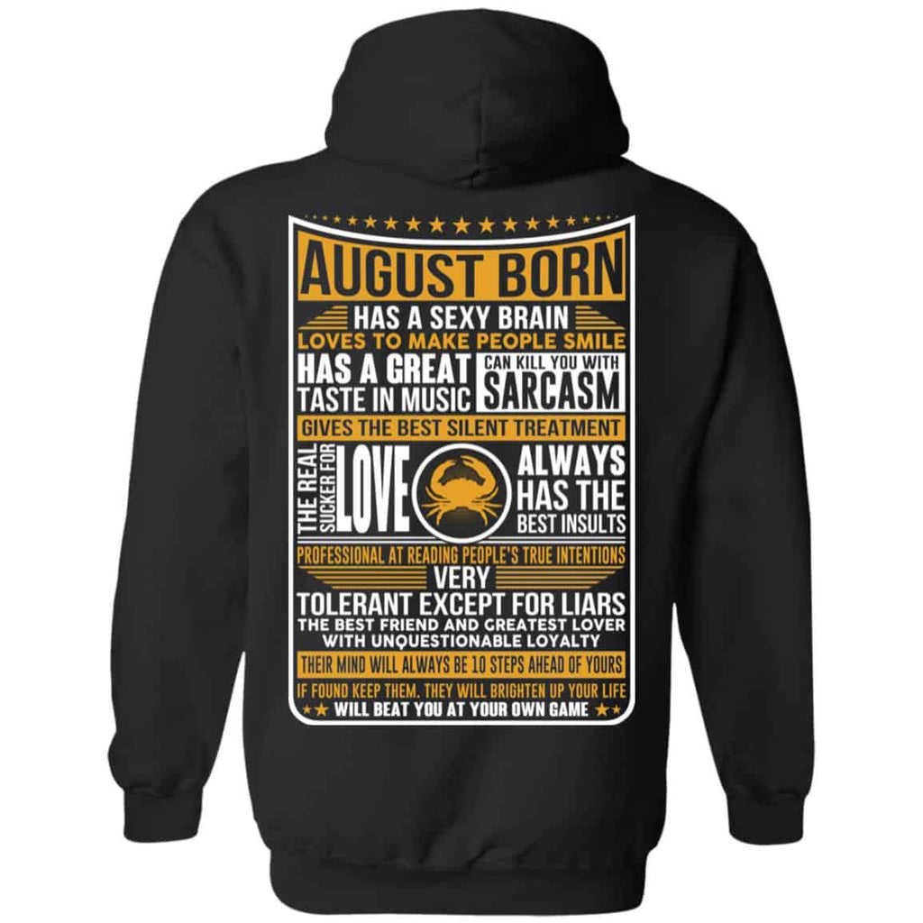 August Born Has A Sexy Brain Loves To Make People Smile T-Shirts, Hoodie, Tank
