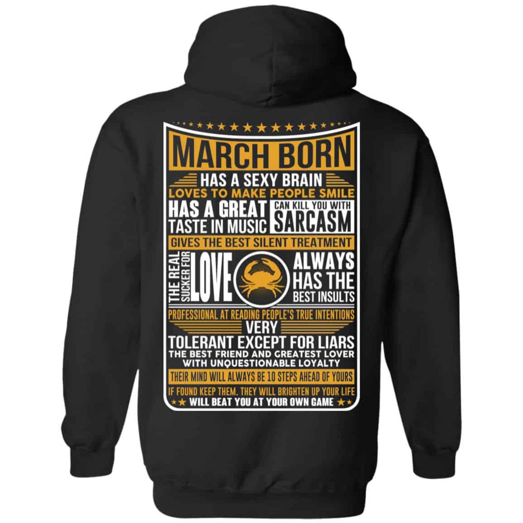 March Born Has A Sexy Brain Loves To Make People Smile T-Shirts, Hoodie, Tank