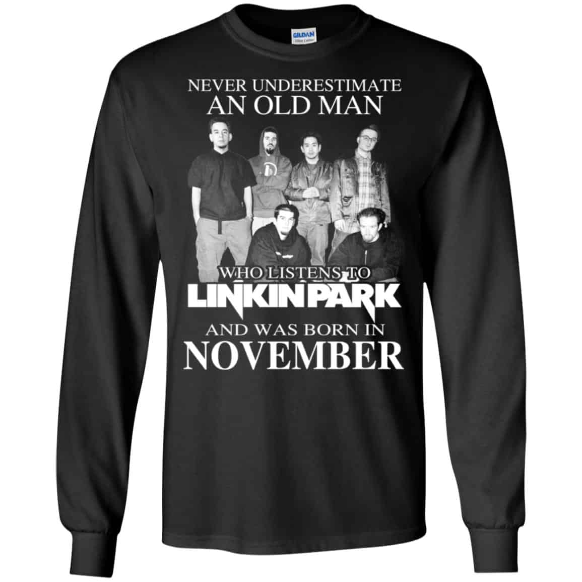 An Old Man Who Listens To Linkin Park And Was Born In November T-Shirts, Hoodie, Tank