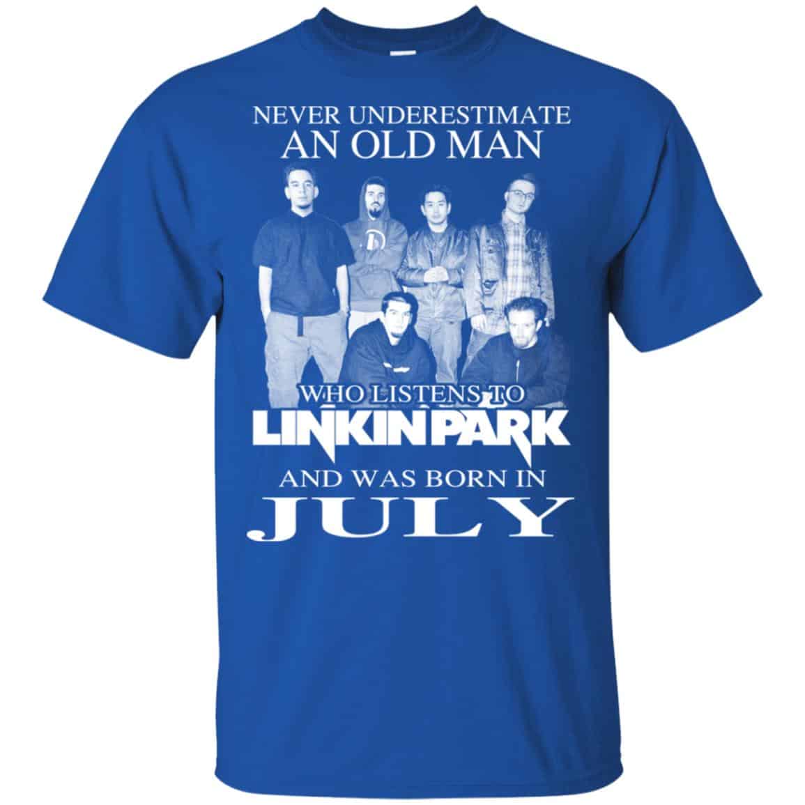 An Old Man Who Listens To Linkin Park And Was Born In July T-Shirts, Hoodie, Tank