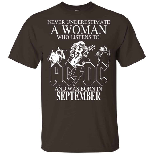 A Woman Who Listens To AC DC And Was Born In September T-Shirts, Hoodie, Tank