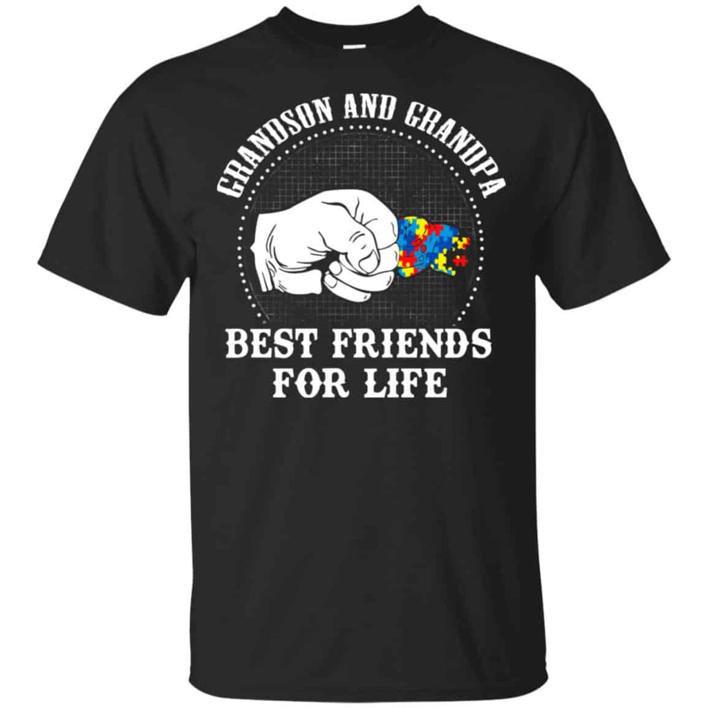 Autism: Grandson And Grandpa Best Friends For Life Autism Awareness T-Shirts, Hoodie, Tank