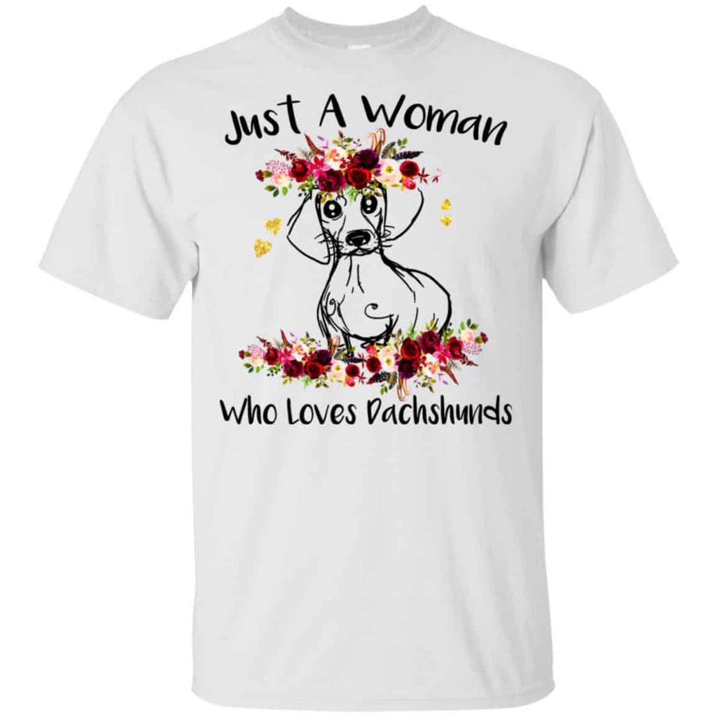 Just A Woman Who Loves Dachshunds T-Shirts, Hoodie, Tank