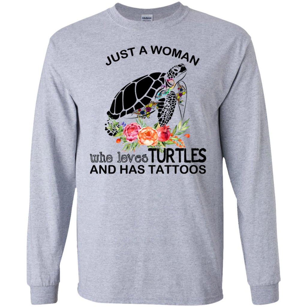 Just A Woman Who Loves Turtles And Has Tattoos T-Shirts, Hoodie, Tank