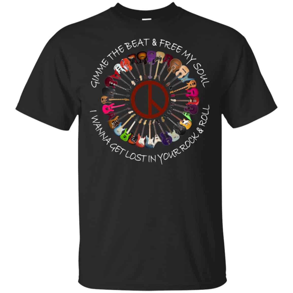Hippie Guitar Rock Gimme The Beat And Free My Soul I Wanna Get Lost In Your Rock And Roll T-Shirts, Hoodie, Tank