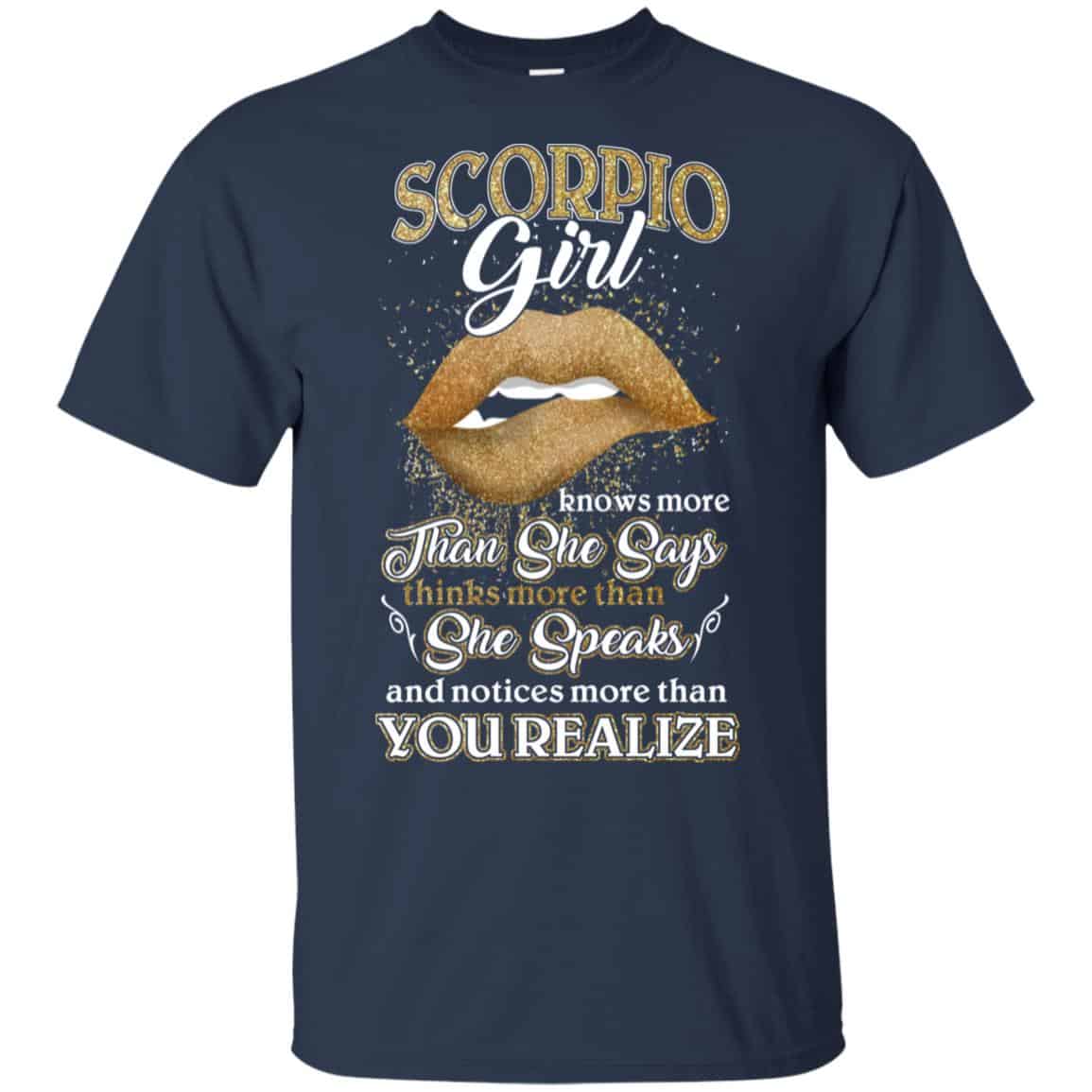 Scorpius Girl Knows More Than She Says Zodiac Birthday T-Shirts, Hoodie, Tank