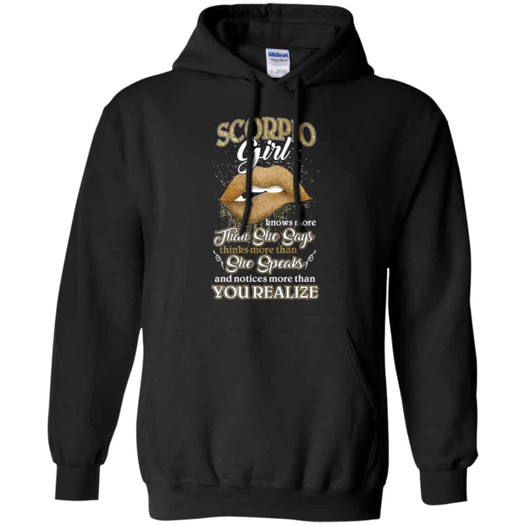 Scorpius Girl Knows More Than She Says Zodiac Birthday T-Shirts, Hoodie, Tank