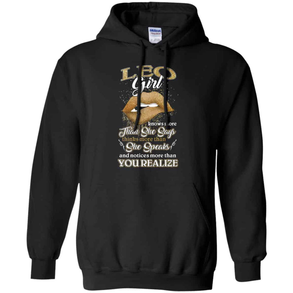 Leo Girl Knows More Than She Says Zodiac Birthday T-Shirts, Hoodie, Tank