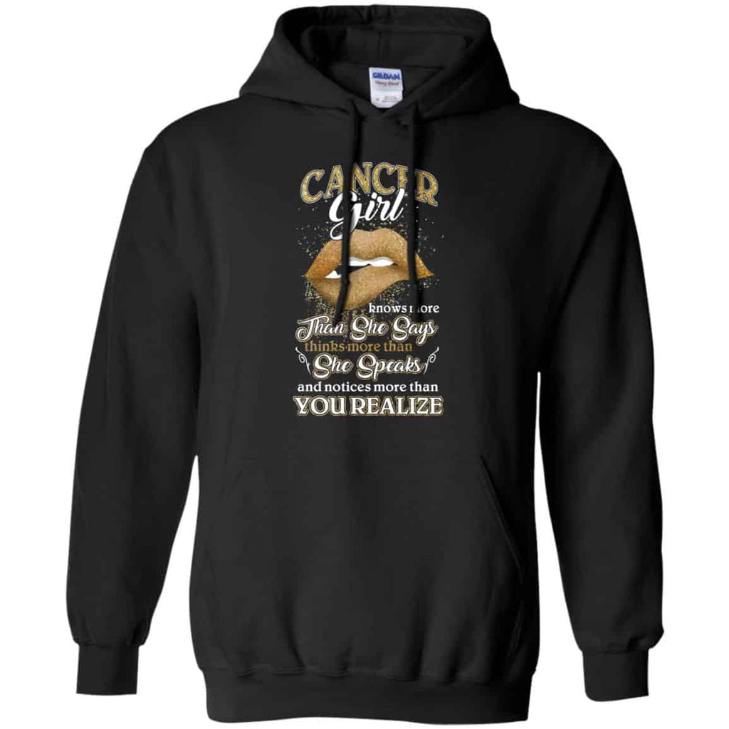 Cancer Girl Knows More Than She Says Zodiac Birthday T-Shirts, Hoodie, Tank