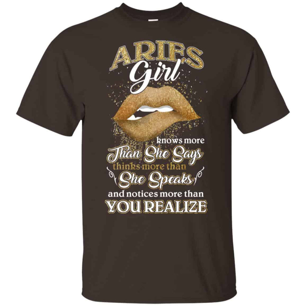 Aries Girl Knows More Than She Says Zodiac Birthday T-Shirts, Hoodie, Tank