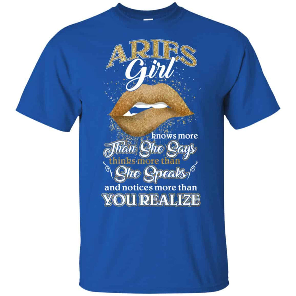 Aries Girl Knows More Than She Says Zodiac Birthday T-Shirts, Hoodie, Tank