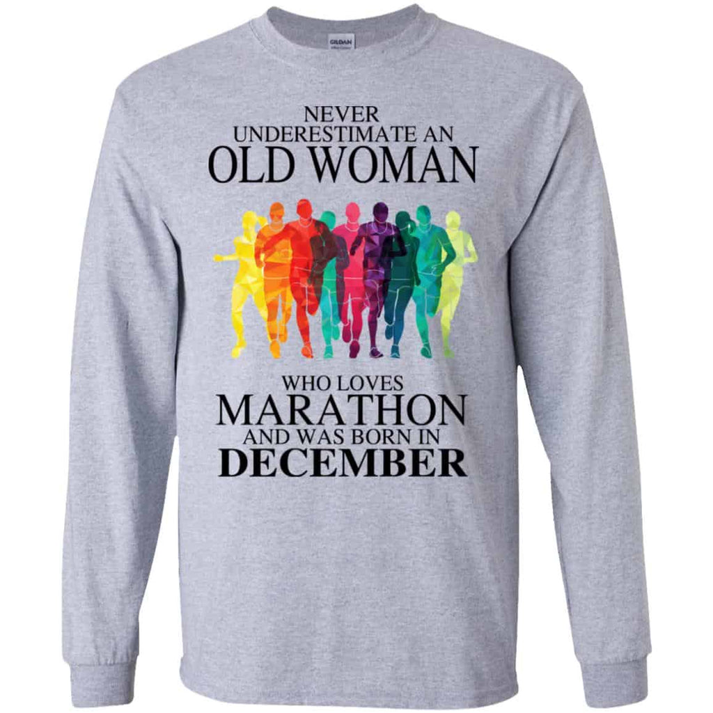 An Old Woman Who Loves Marathon And Was Born In December T-Shirts, Hoodie, Tank