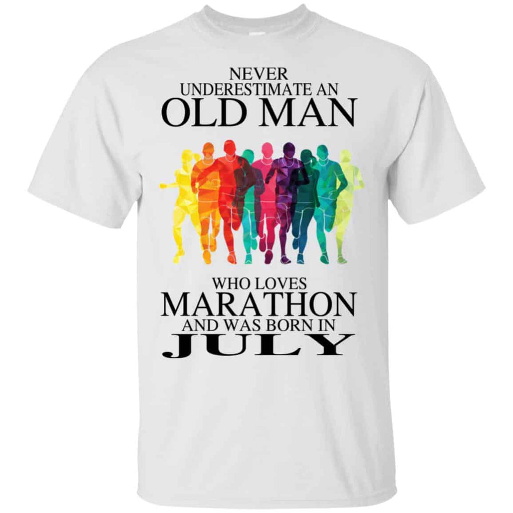 An Old Man Who Loves Marathon And Was Born In July T-Shirts, Hoodie, Tank
